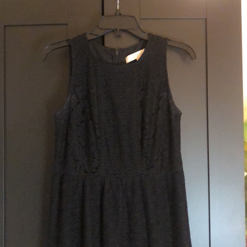 NWT! Black mixed lace LOFT lace dress size 2 - Picture 5 of 13